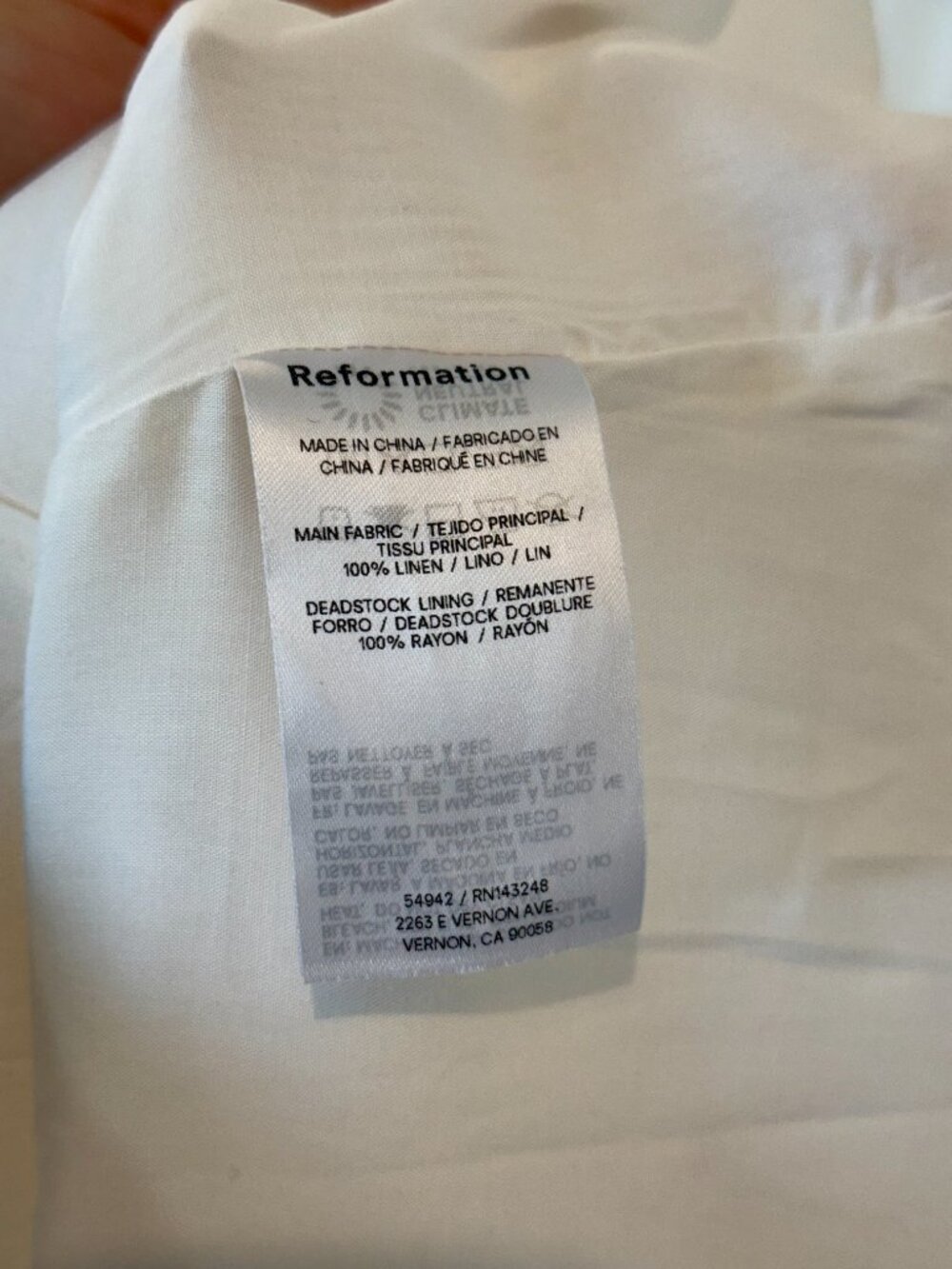 Reformation Percy Linen Dress Ivory - Size 6 - Picture 8 of 8
